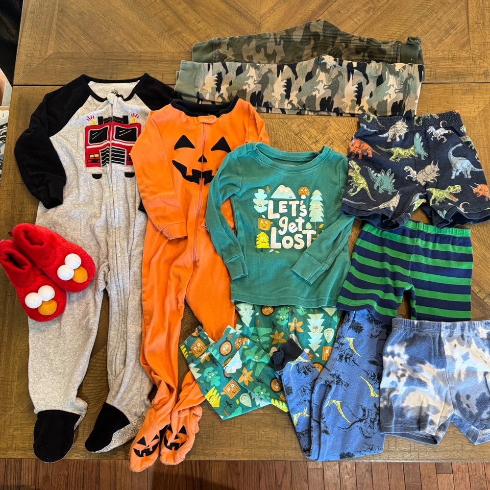 Toddler Pajama Bundle with Two Onesies, One Two Piece, 3 Shorts and 3 Pants